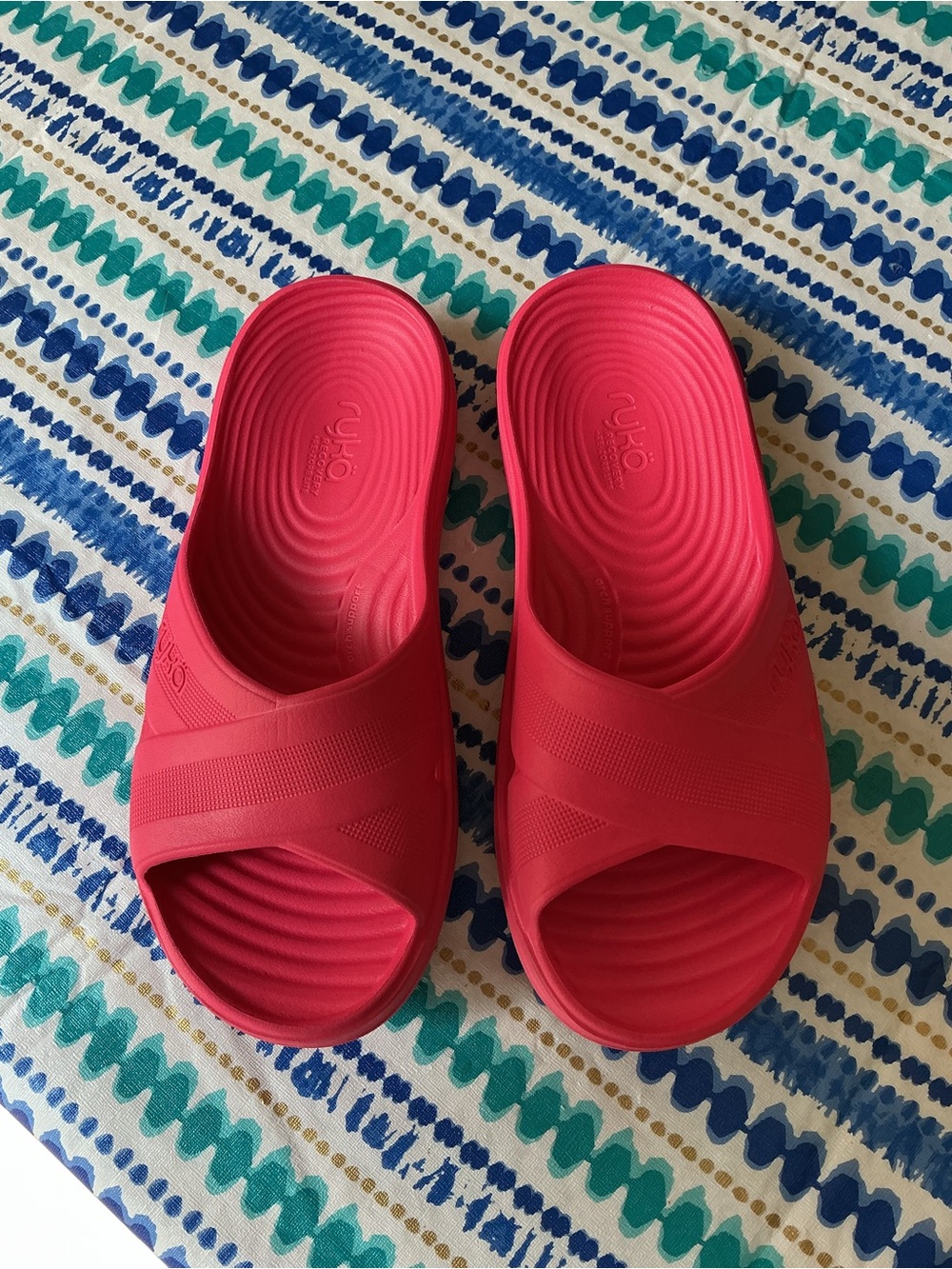 Ryka Recovery Sandals Deep Grapefruit